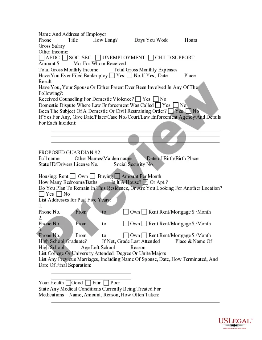 Get Guardianship Questionnaire Preview Guardianship Questionnaire