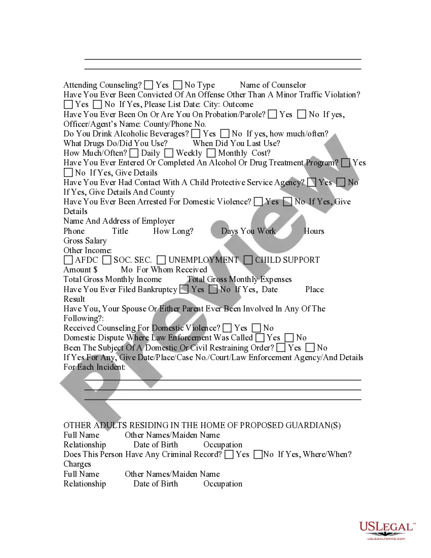 Get Guardianship Questionnaire Preview Guardianship Questionnaire