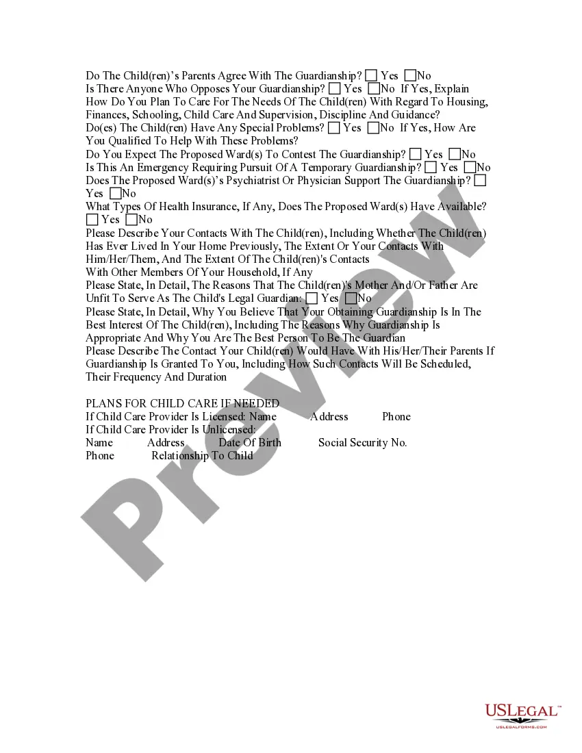 Get Guardianship Questionnaire Preview Guardianship Questionnaire