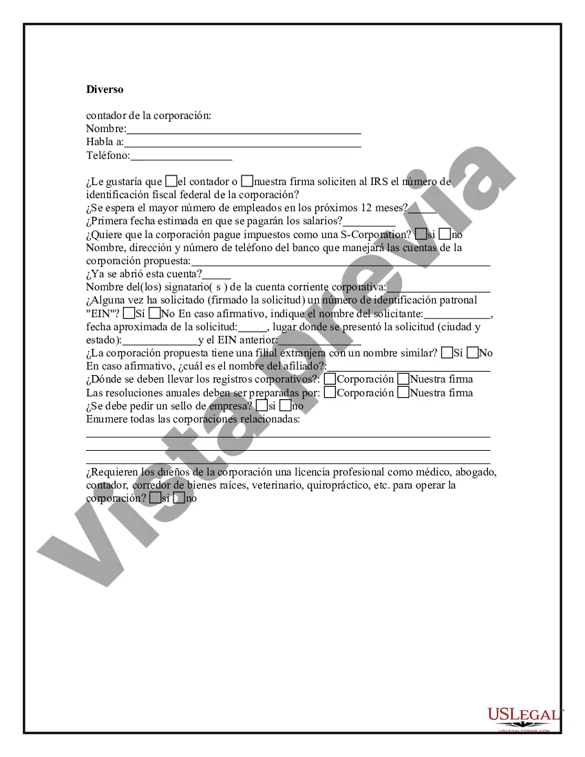 Preview Cuestionario de constitución de empresas