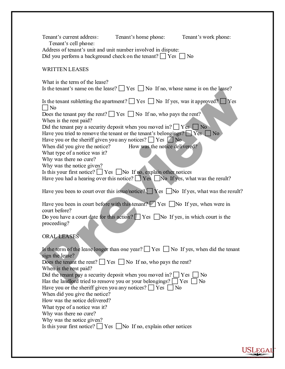 page 2 Landlord Tenant Relationship Questionnaire for Landlords preview