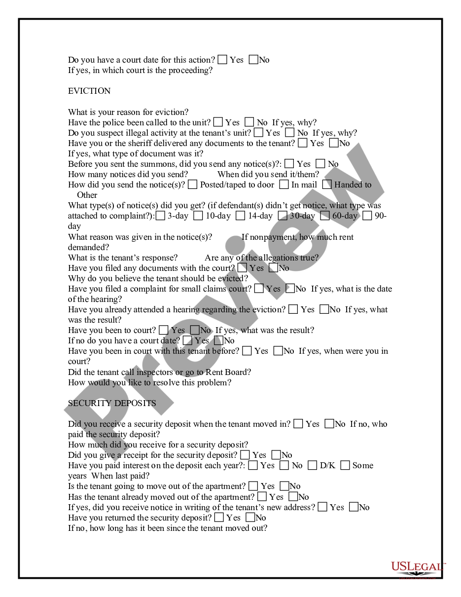 page 4 Landlord Tenant Relationship Questionnaire for Landlords preview