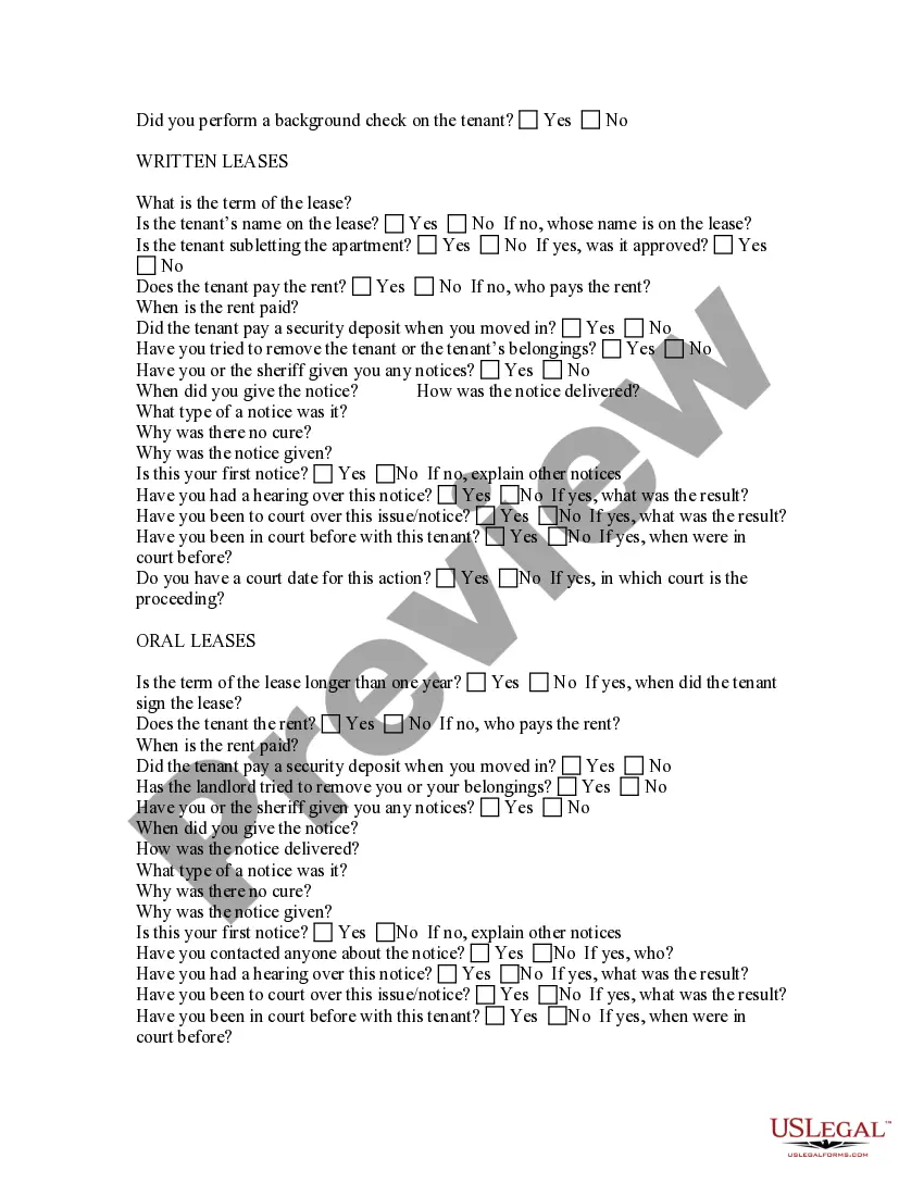 Preview Landlord Tenant Relationship Questionnaire for Landlords