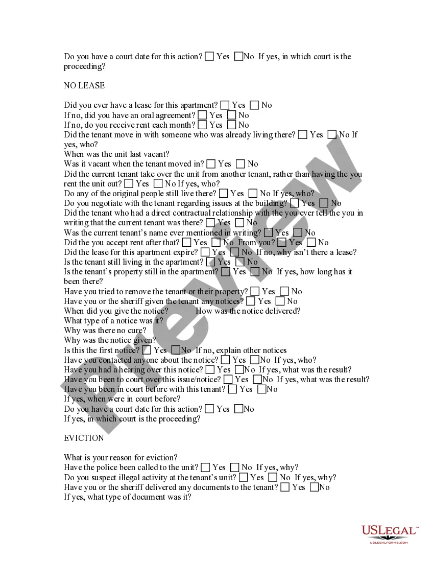 Preview Landlord Tenant Relationship Questionnaire for Landlords