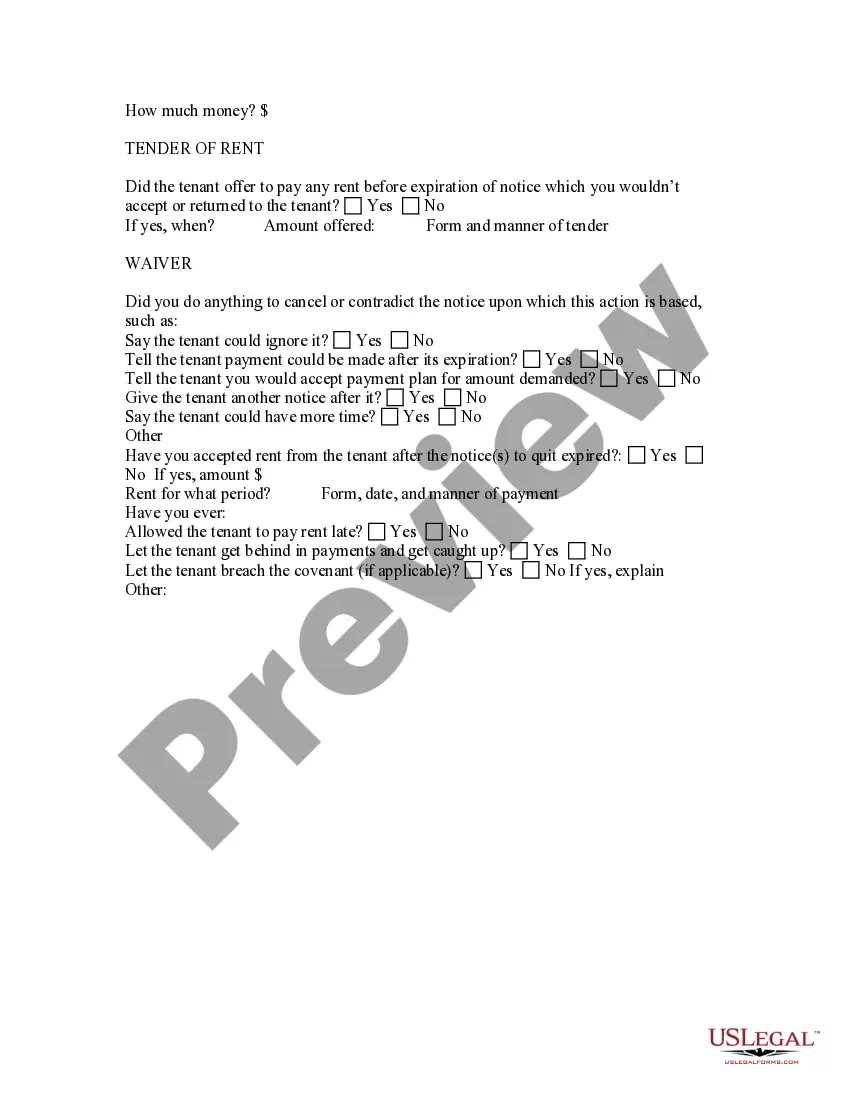 Preview Landlord Tenant Relationship Questionnaire for Landlords