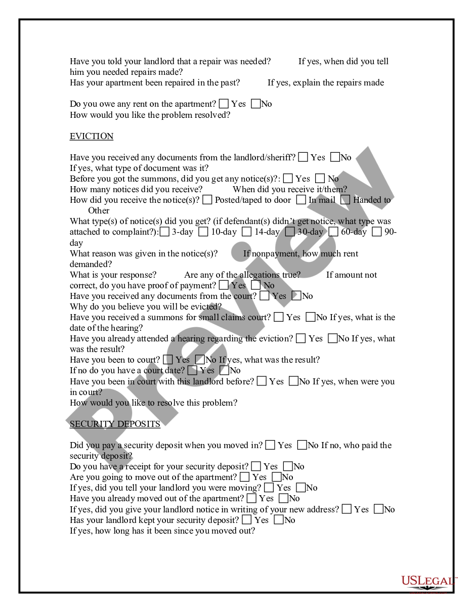 page 3 Landlord Tenant Relationship Questionnaire for Tenants preview
