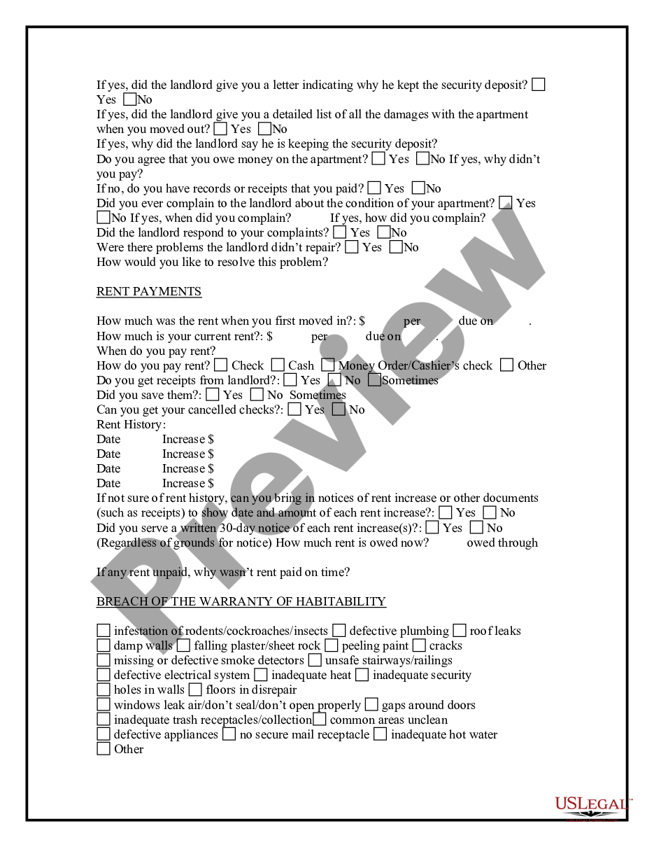 page 4 Landlord Tenant Relationship Questionnaire for Tenants preview