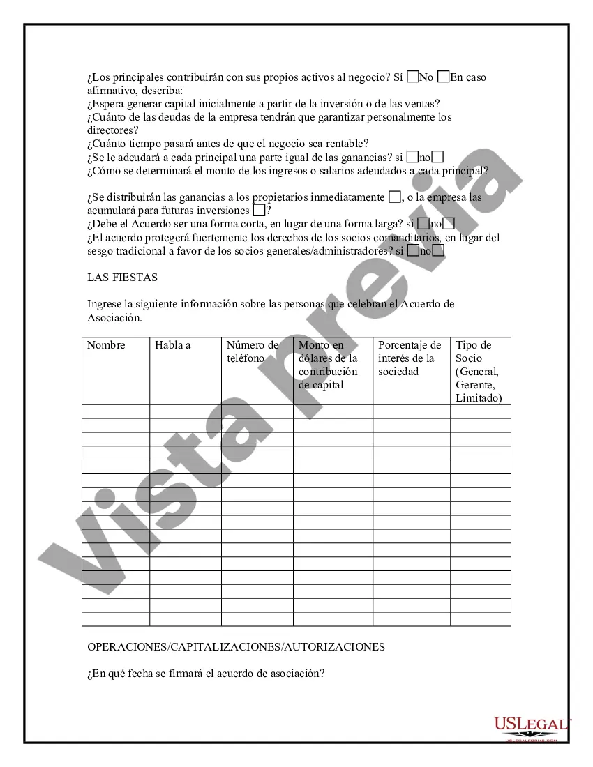 Preview Cuestionario de formación de sociedad limitada