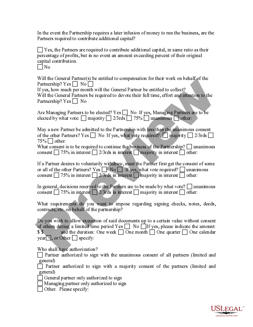 Get Limited Partnership Formation Questionnaire Preview Limited Partnership Formation Questionnaire