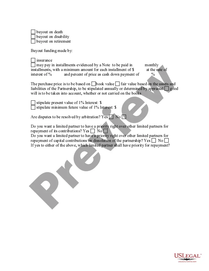Get Limited Partnership Formation Questionnaire Preview Limited Partnership Formation Questionnaire