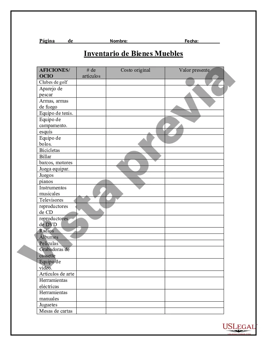 Preview Cuestionario de Inventario de Bienes Muebles