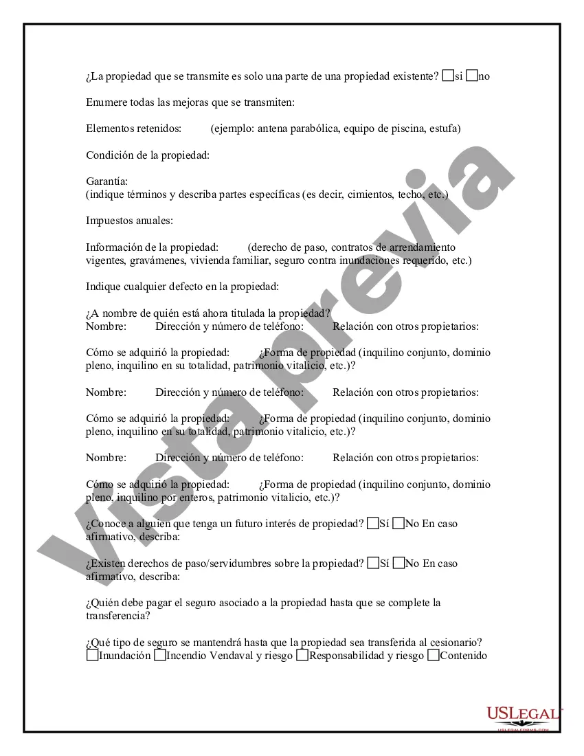 Preview Cuestionario de contrato de escritura
