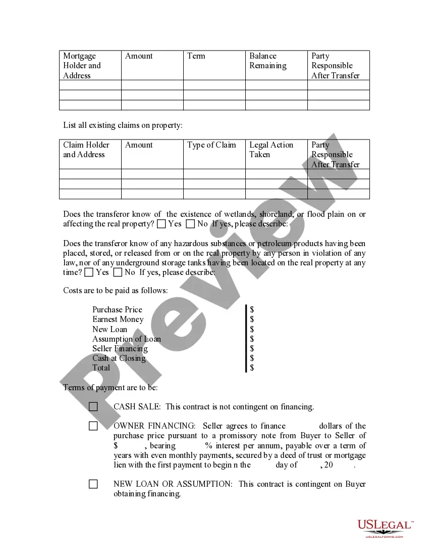 Get Contract for Deed Questionnaire Preview Contract for Deed Questionnaire
