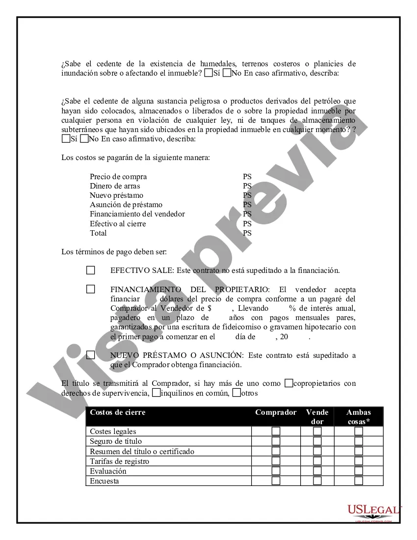 Preview Compra o Venta de Bien Inmueble - Terreno o Lote - Cuestionario