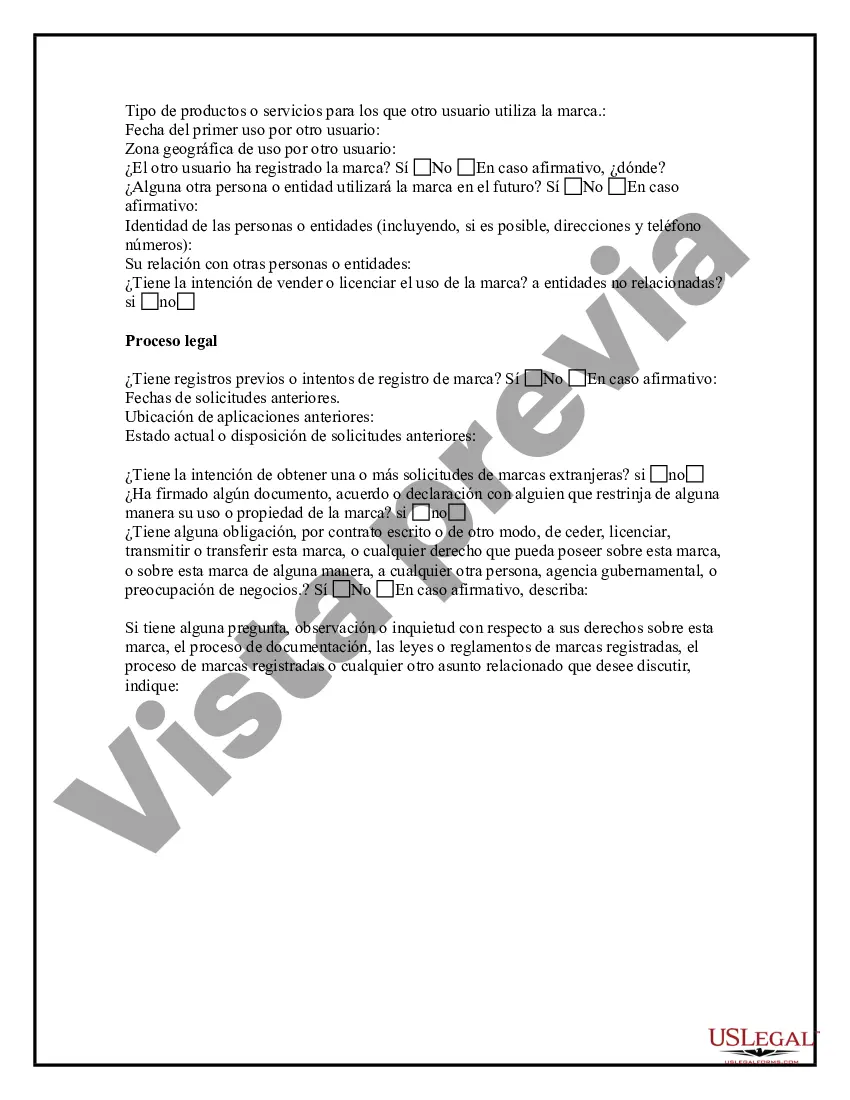 Preview Cuestionario de marcas registradas o marcas de servicio