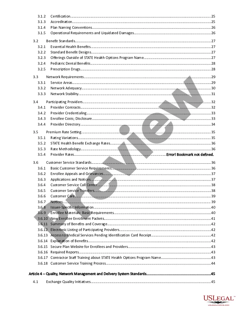 Preview Covered State Qualified Health Plan Issuer Contract