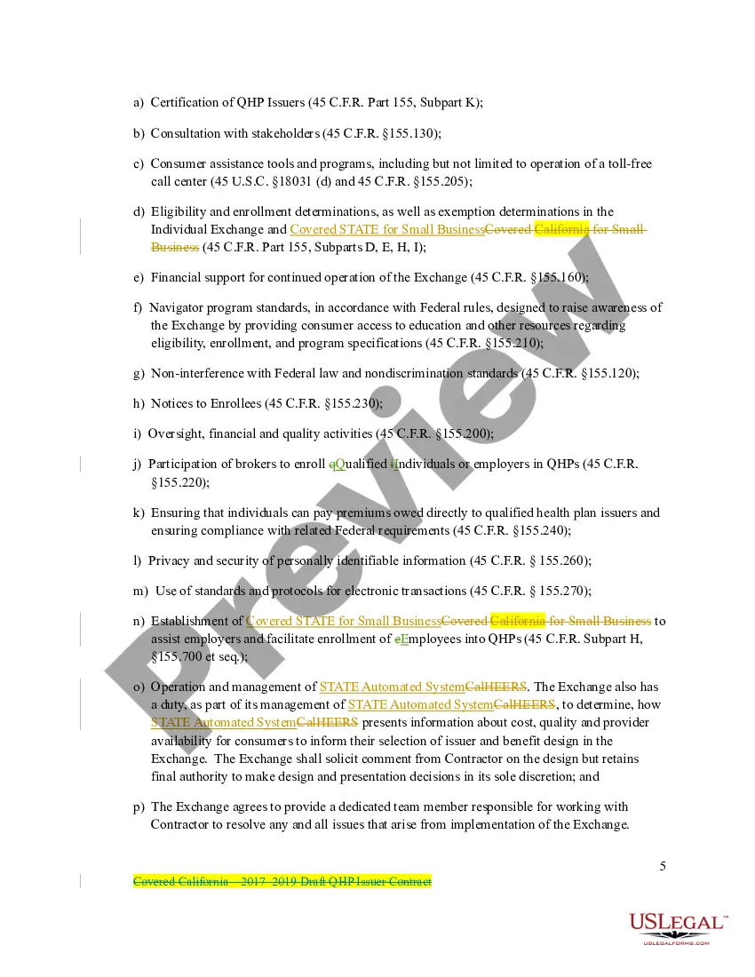Preview State Qualified Health Plan Issuer Contract - Covered Plan
