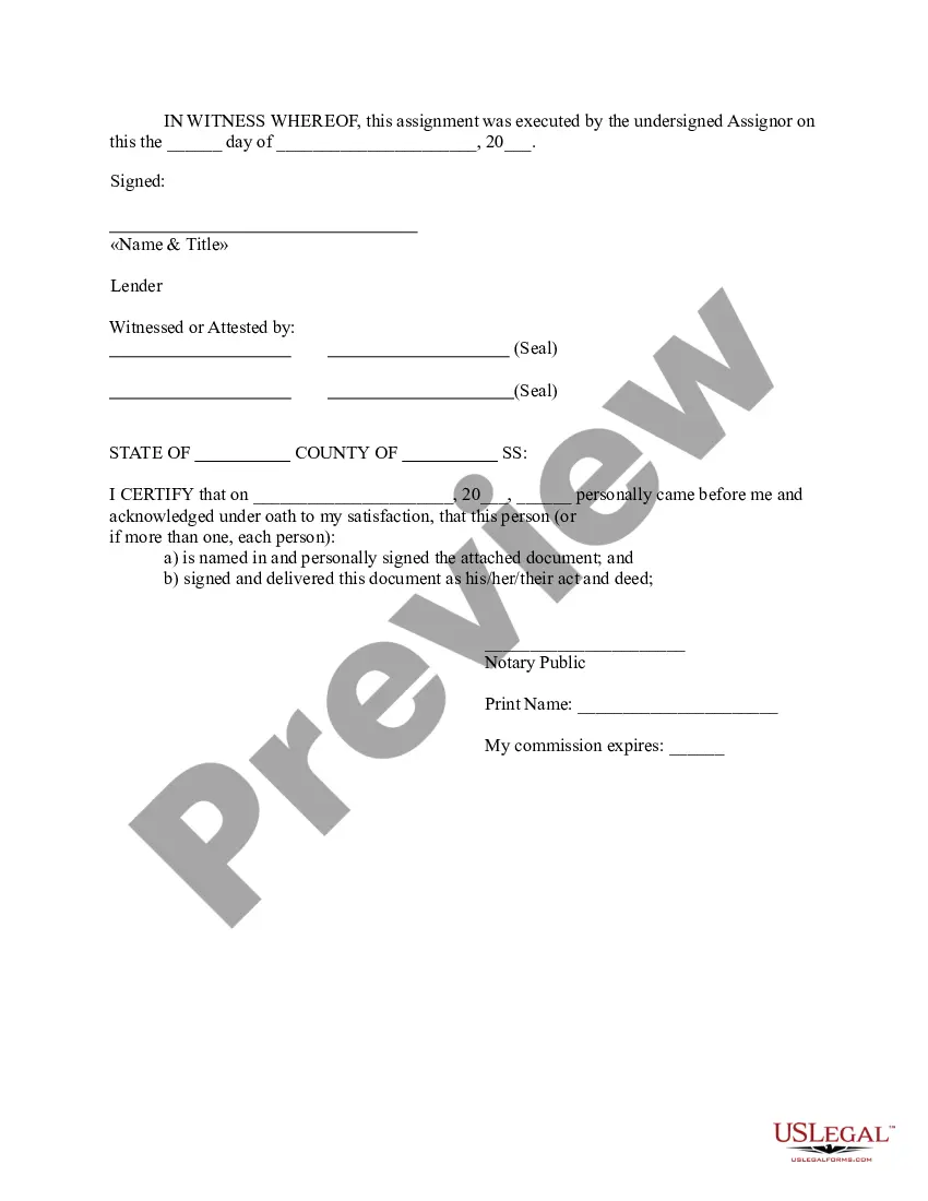 Get Assignment of Mortgage Preview Assignment of Mortgage
