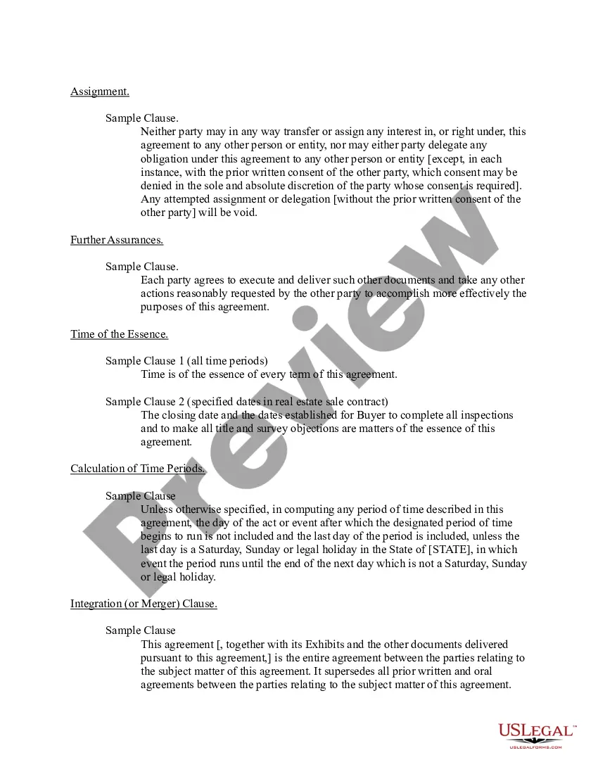 Preview Common Real Estate Contract Provisions