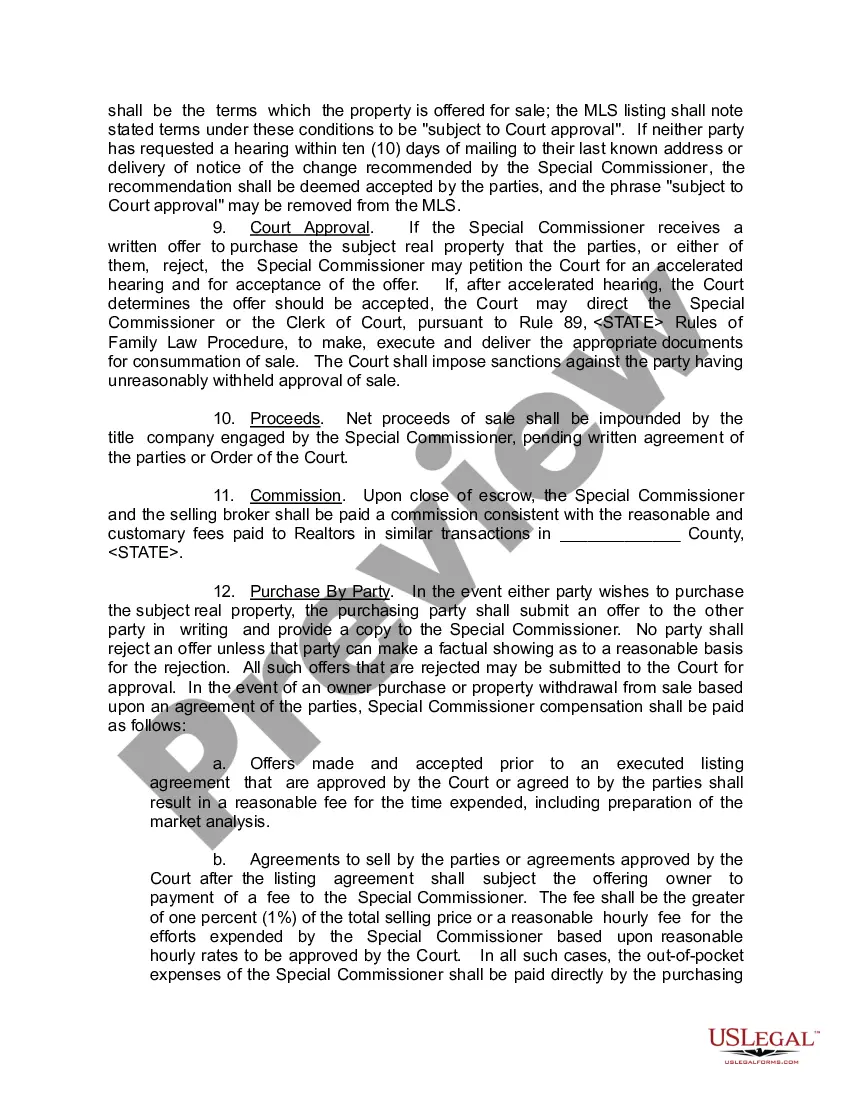 Get Order for Appointment of Special Commissioner for Sale of Real Property Preview Order for Appointment of Special Commissioner for Sale of Real Property