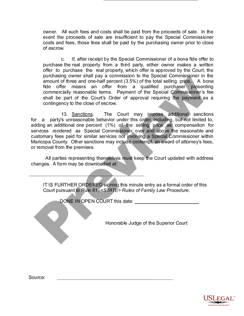 Get Order for Appointment of Special Commissioner for Sale of Real Property Preview Order for Appointment of Special Commissioner for Sale of Real Property