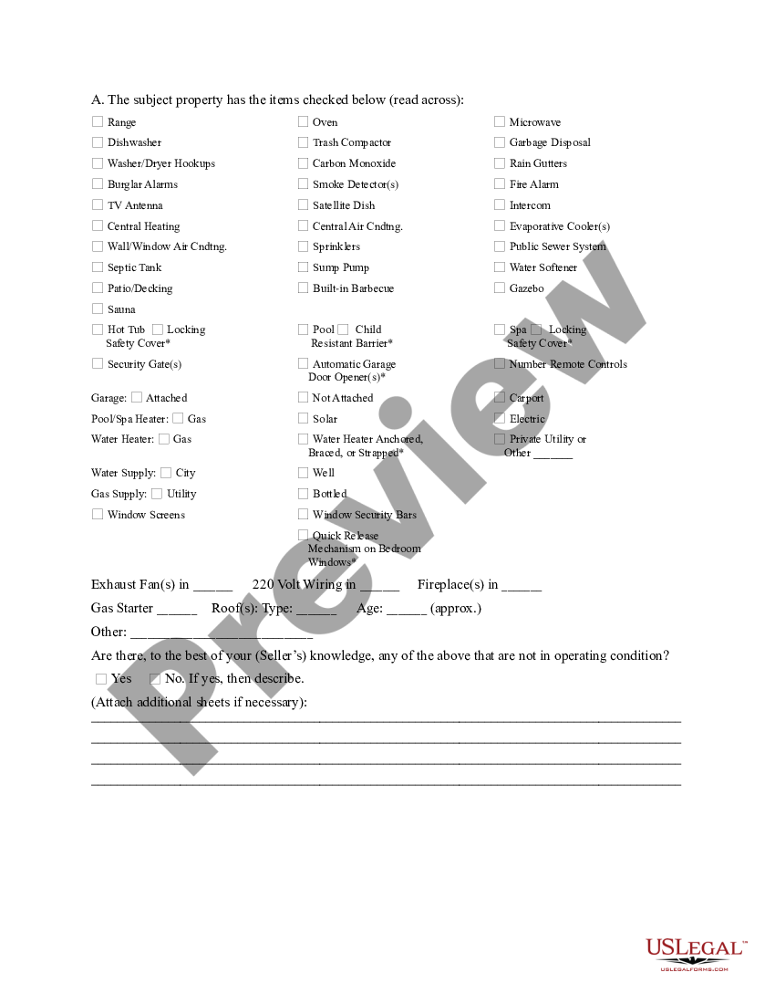 Real Estate Transfer Disclosure Statement US Legal Forms