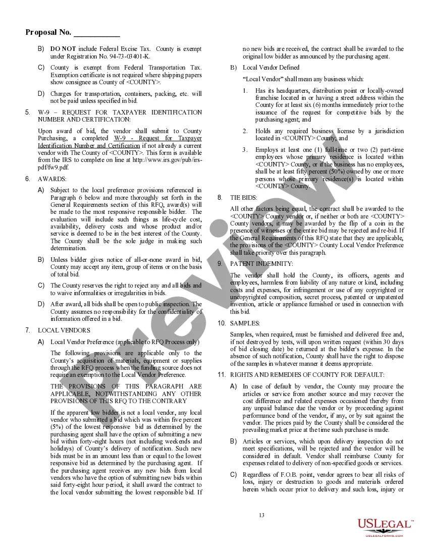 Preview Request for Proposal: Real Estate Agent/Broker Services for Neighborhood Stabilization Program