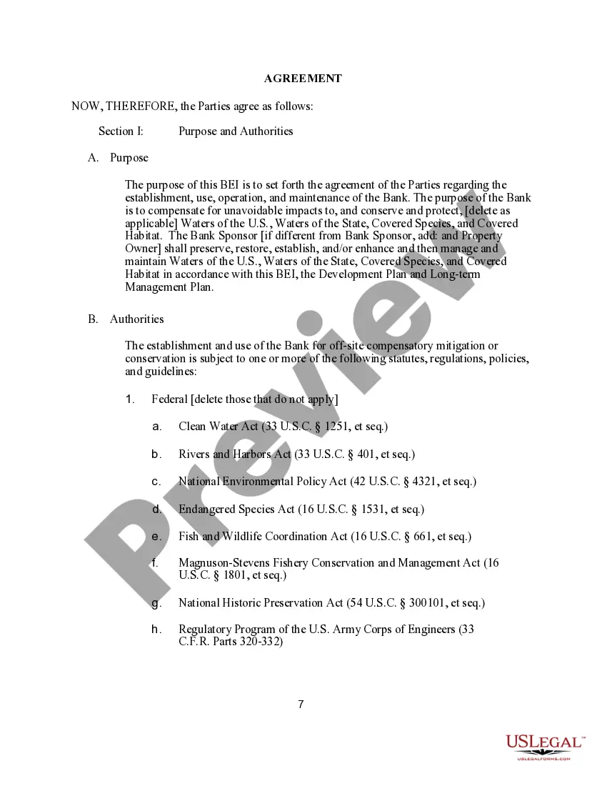 Get Mitigation Bank Enabling Instrument Preview Mitigation Bank Enabling Instrument