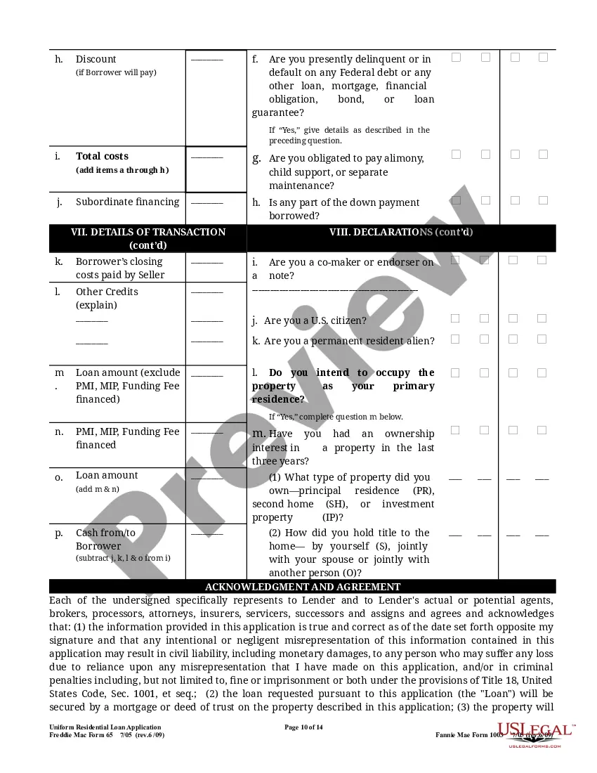 Get Uniform Residential Loan Application Preview Uniform Residential Loan Application