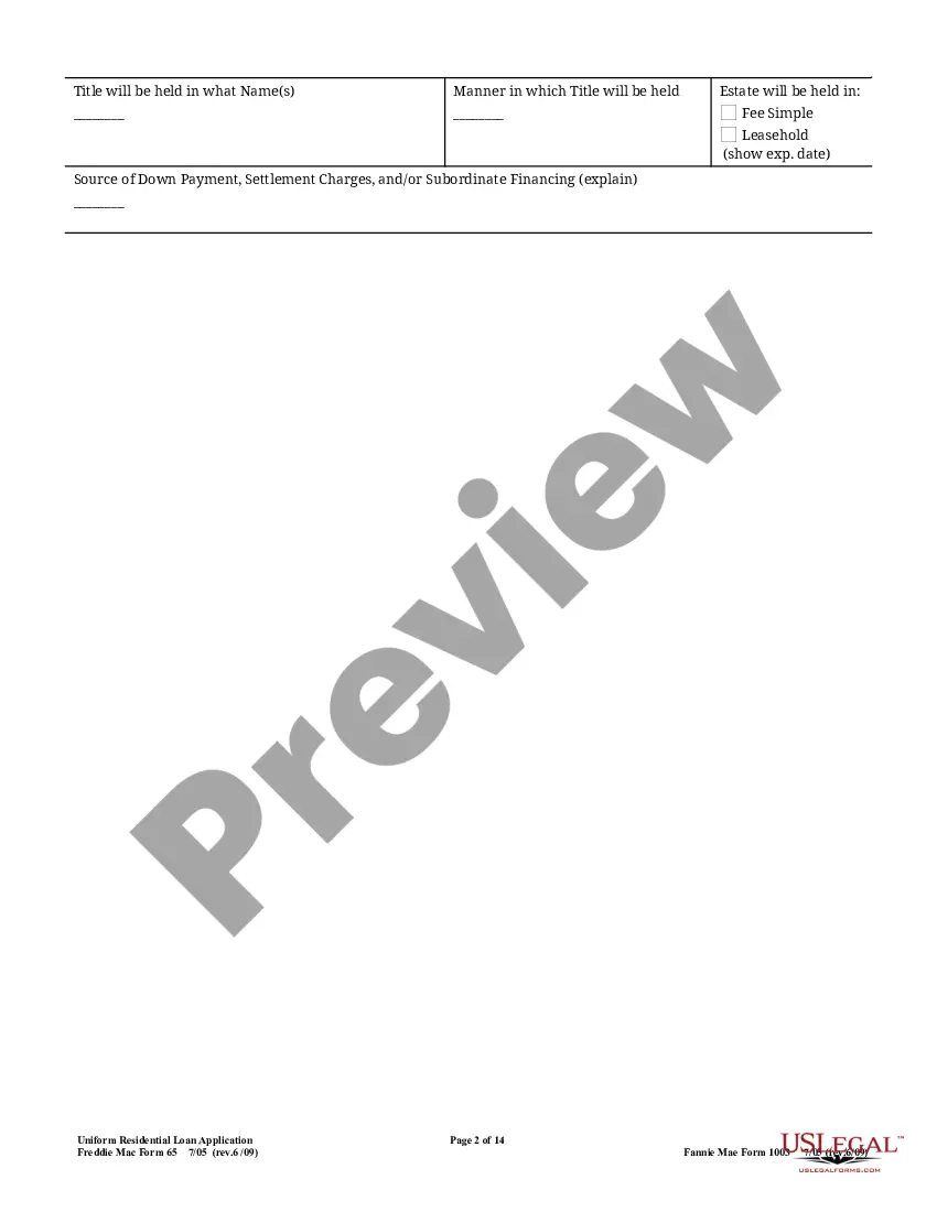 Get Uniform Residential Loan Application Preview Uniform Residential Loan Application