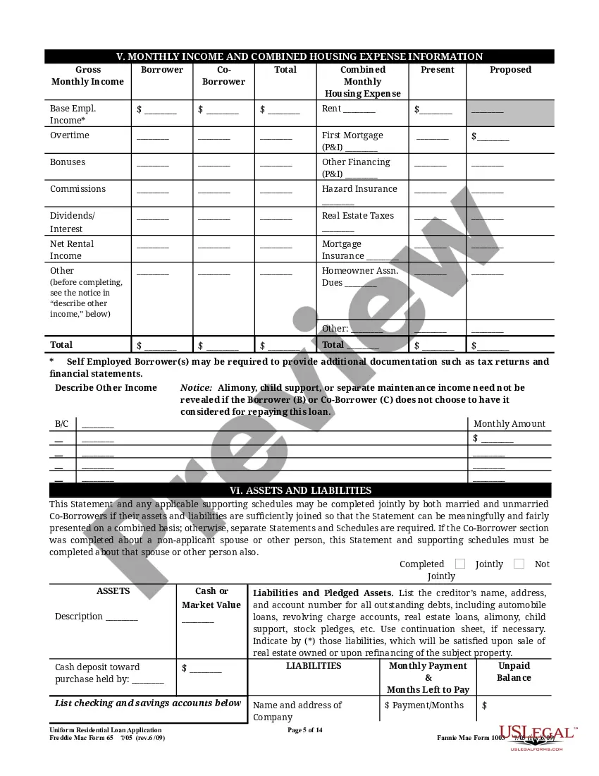 Get Uniform Residential Loan Application Preview Uniform Residential Loan Application