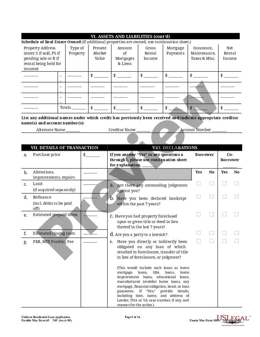 Get Uniform Residential Loan Application Preview Uniform Residential Loan Application