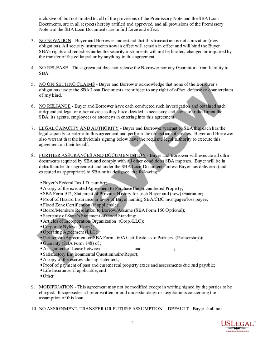 Preview Real Estate Assumption Agreement