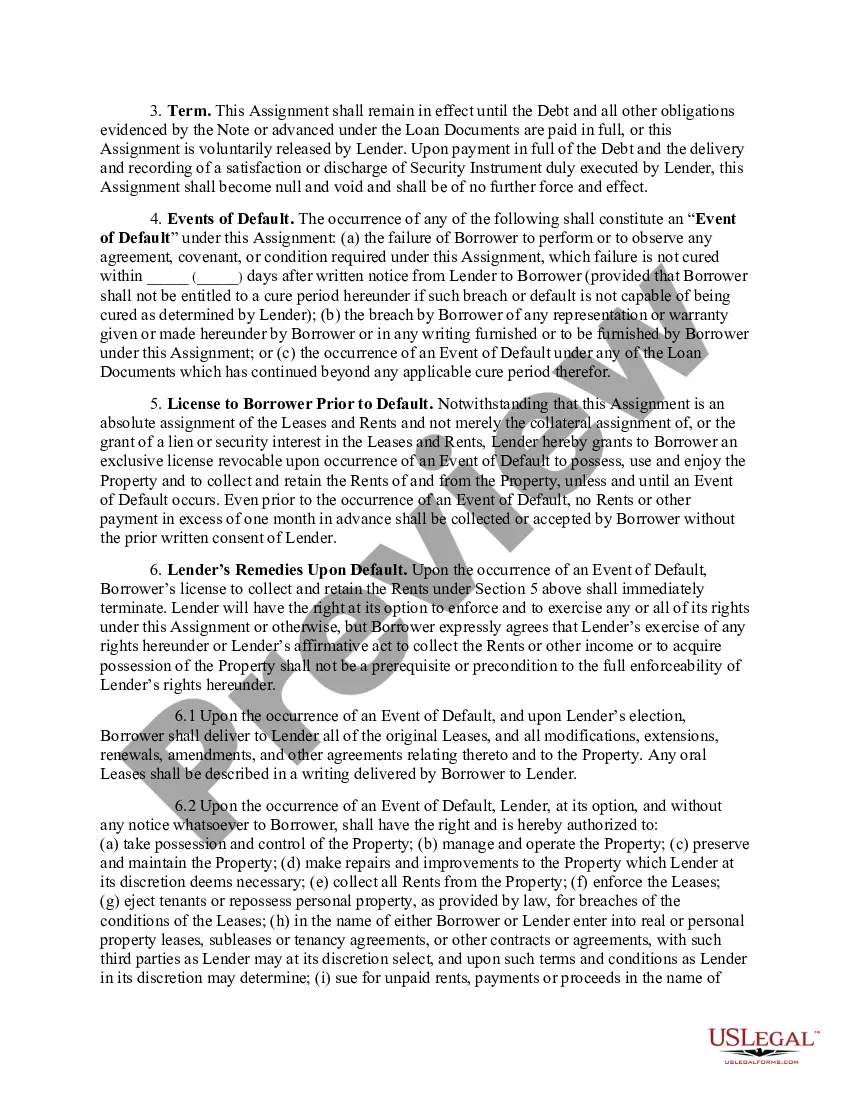 Get Assignment of Leases and Rents Preview Assignment of Leases and Rents