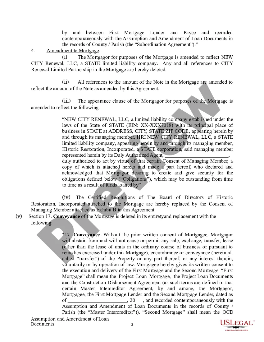 Get Assumption and Amendment of Loan Documents Preview Assumption and Amendment of Loan Documents