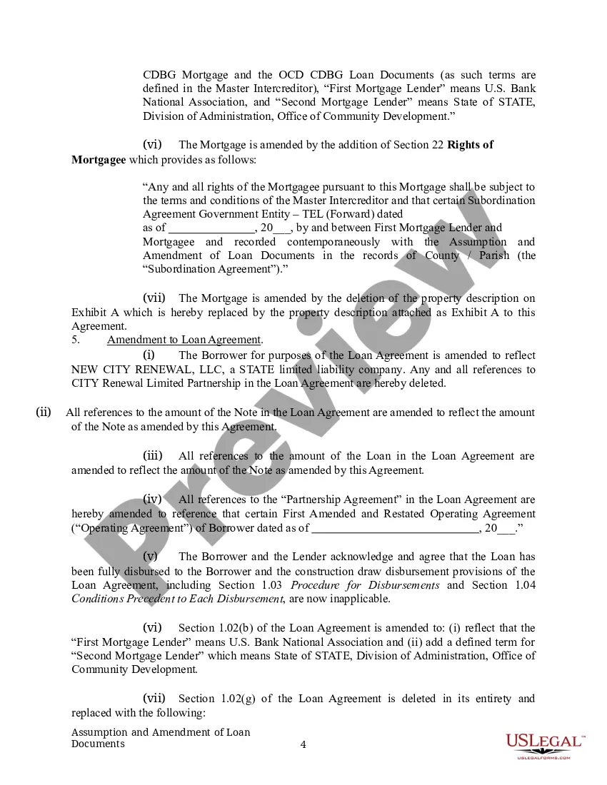 Get Assumption and Amendment of Loan Documents Preview Assumption and Amendment of Loan Documents