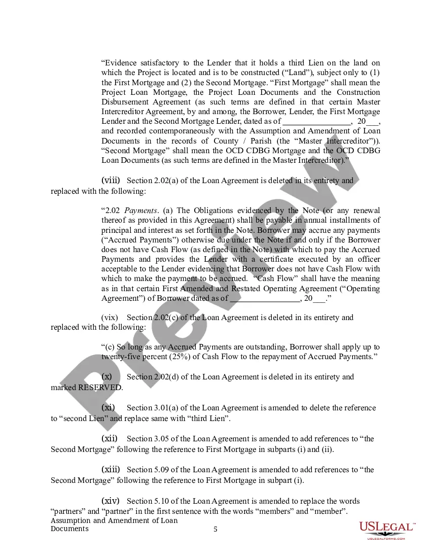 Get Assumption and Amendment of Loan Documents Preview Assumption and Amendment of Loan Documents