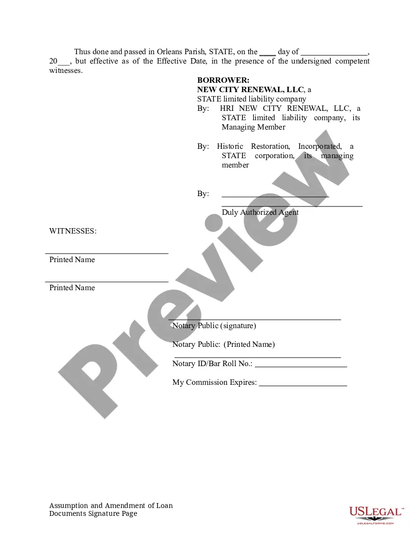 Get Assumption and Amendment of Loan Documents Preview Assumption and Amendment of Loan Documents