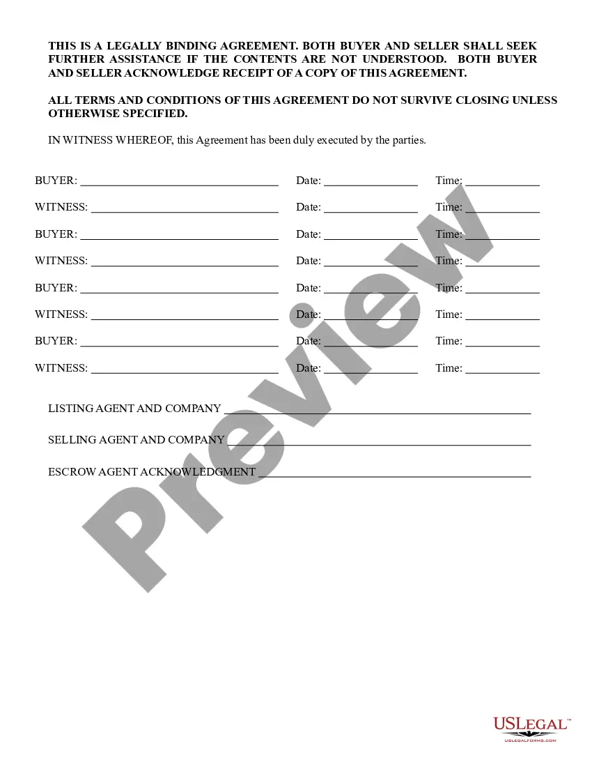 Preview Agreement to Buy and Sell Real Estate Assumption of Mortgage