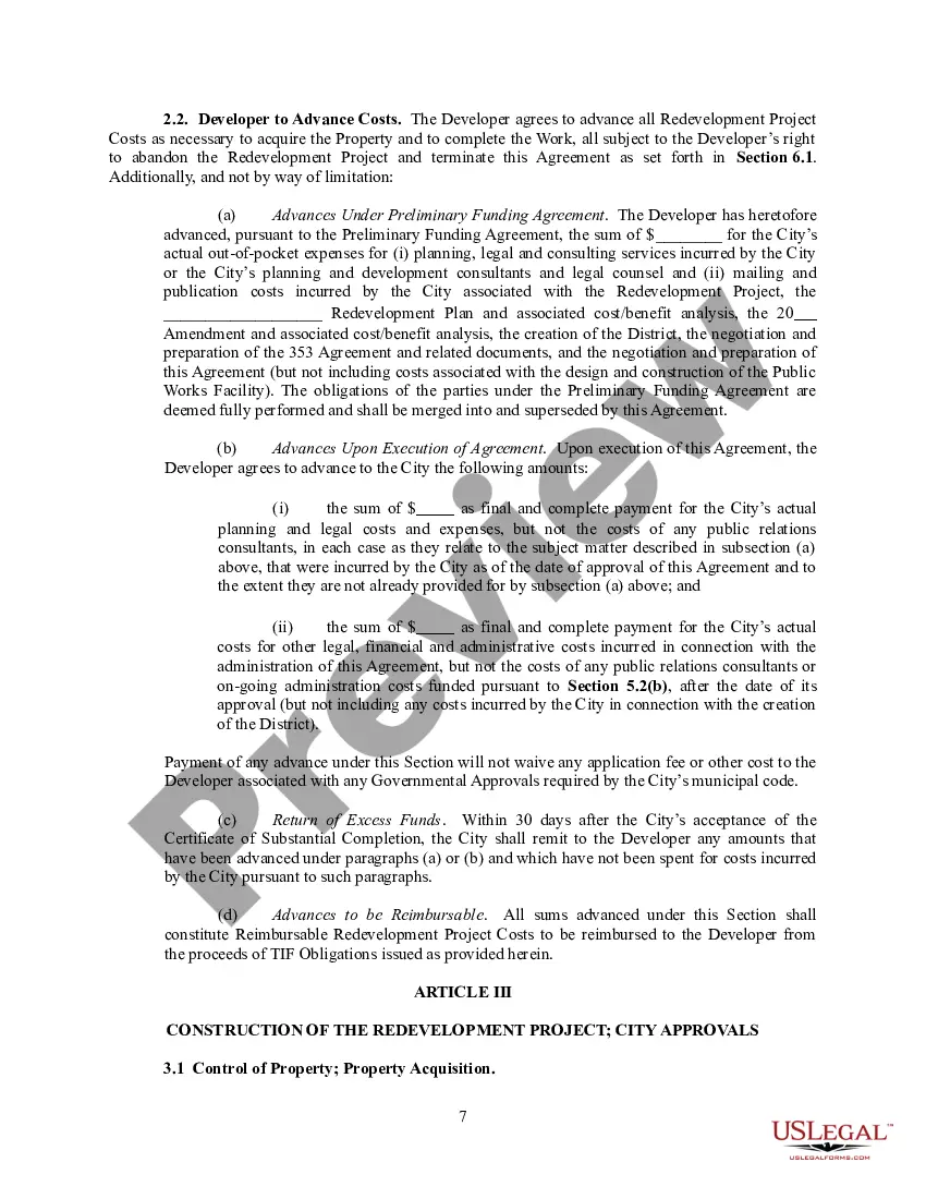 Get Redevelopment Agreement Preview Redevelopment Agreement