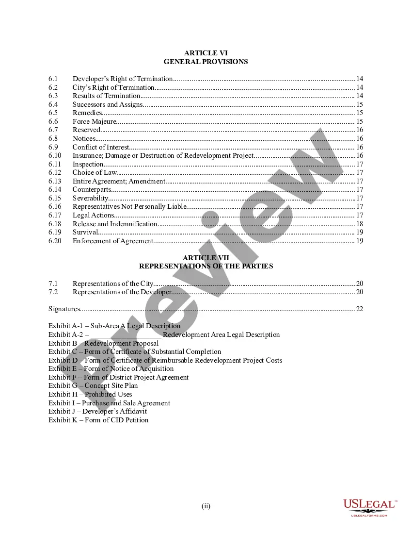 Get Redevelopment Agreement Preview Redevelopment Agreement