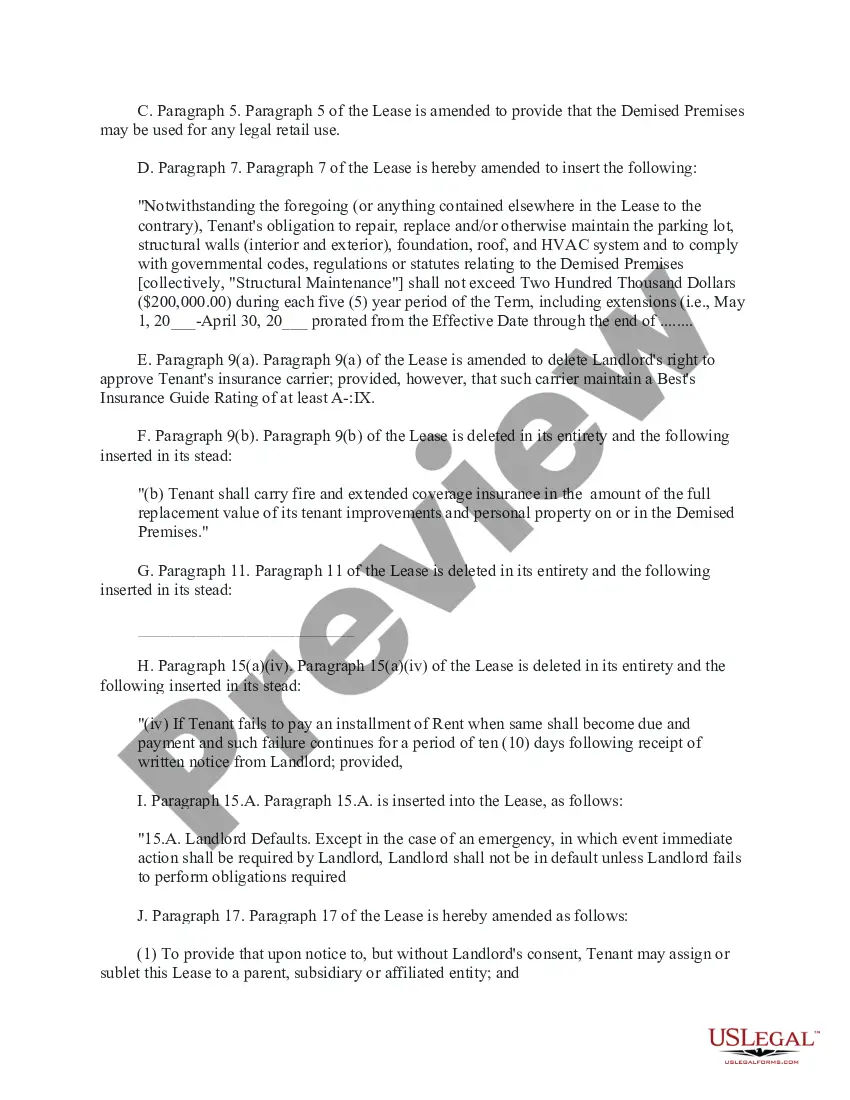Preview Assignment and Assumption of and Amendment to Lease Agreement