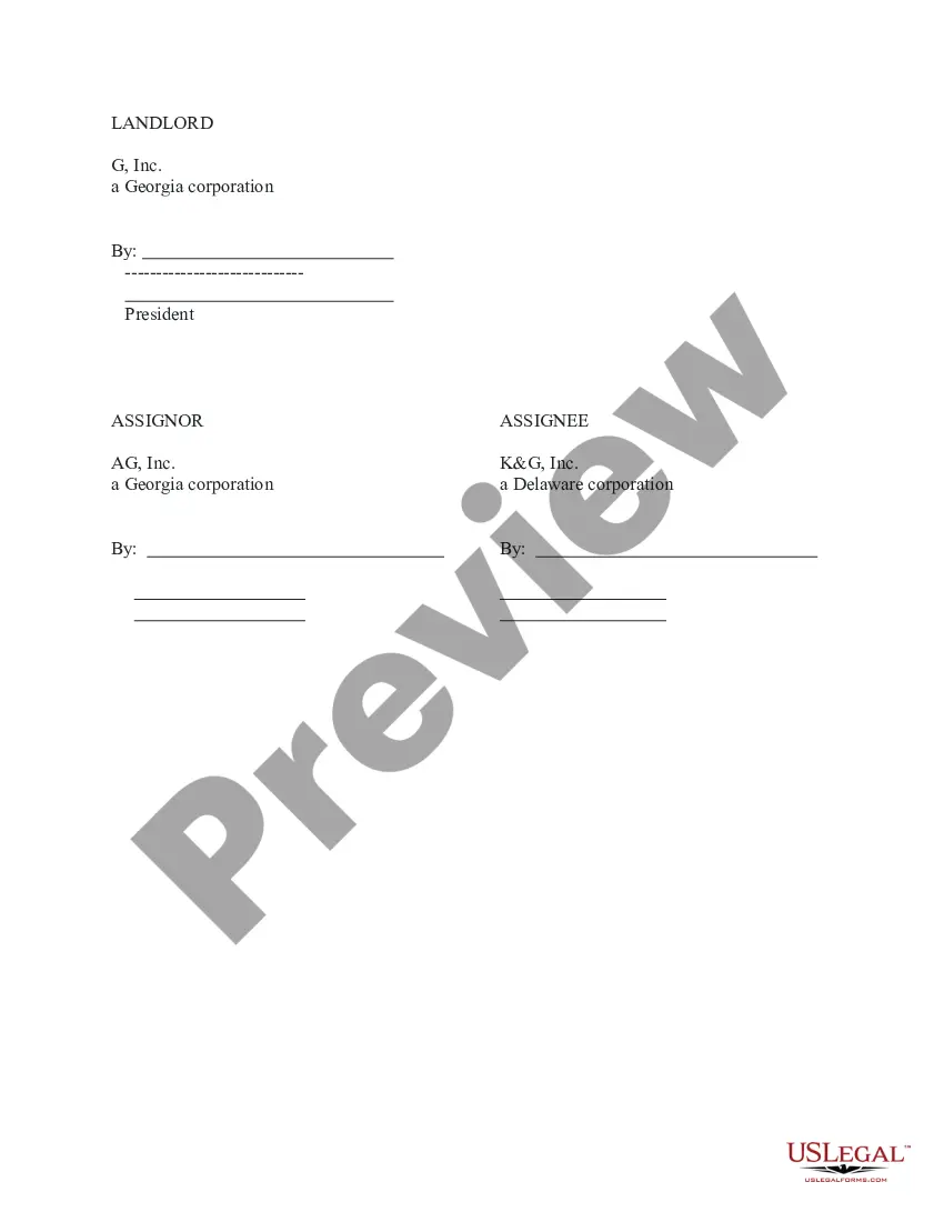 Preview Assignment and Assumption of and Amendment to Lease Agreement