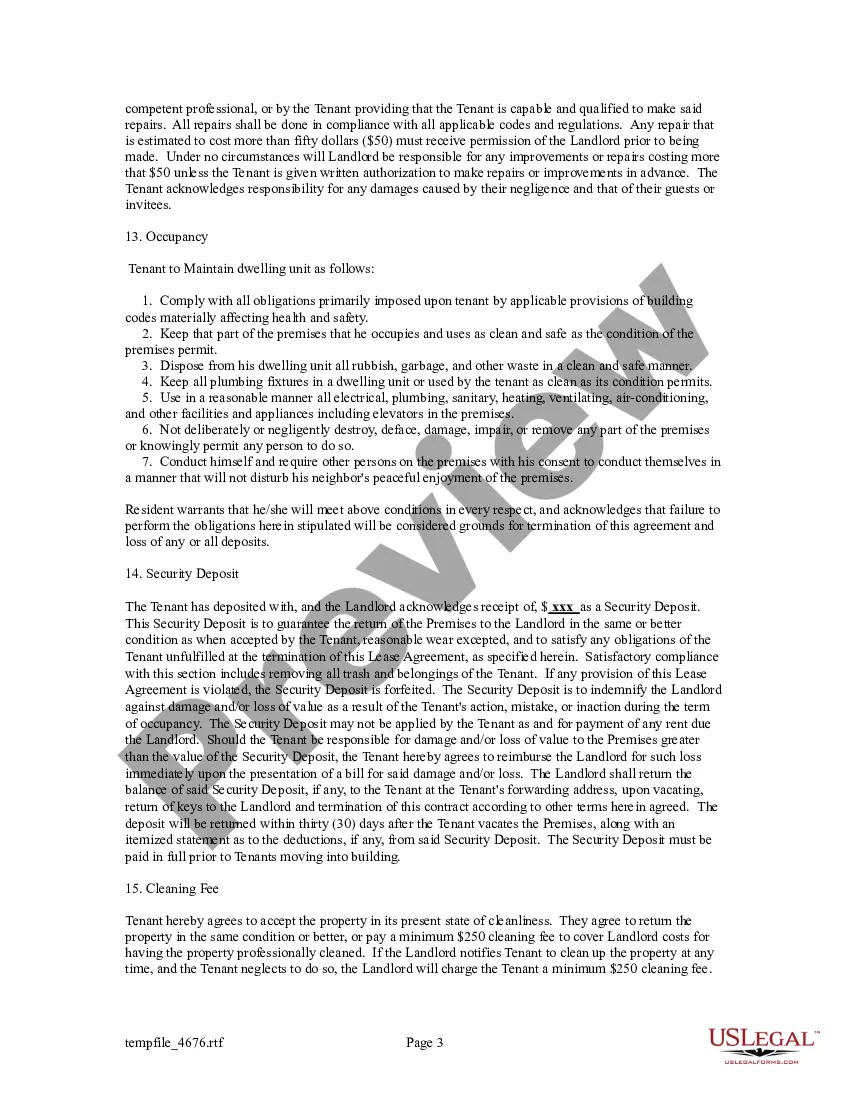 Preview Rental Agreement with multiple roommates