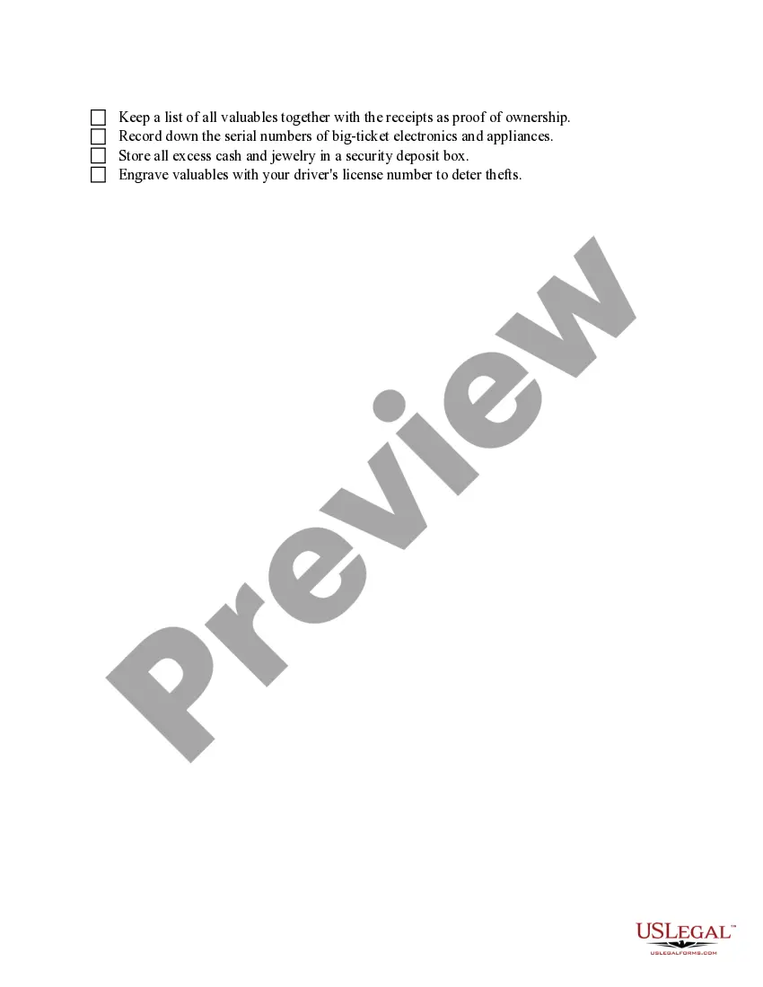 Get Home Security Checklist Preview Home Security Checklist