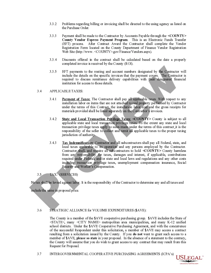 Preview Contract Pursuant to RFP (request for proposal)