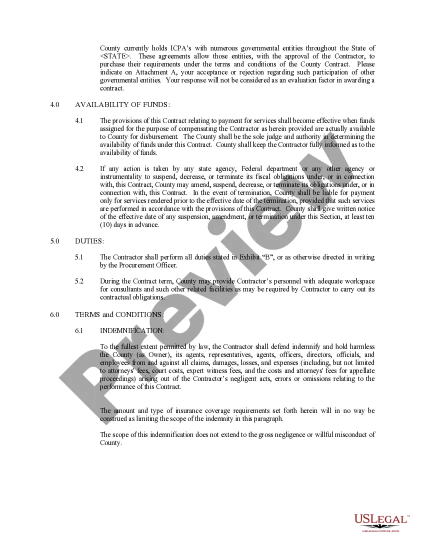 Preview Contract Pursuant to RFP (request for proposal)