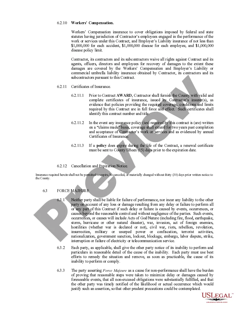 Preview Contract Pursuant to RFP (request for proposal)