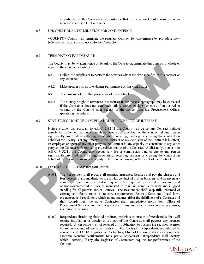 Preview Contract Pursuant to RFP (request for proposal)