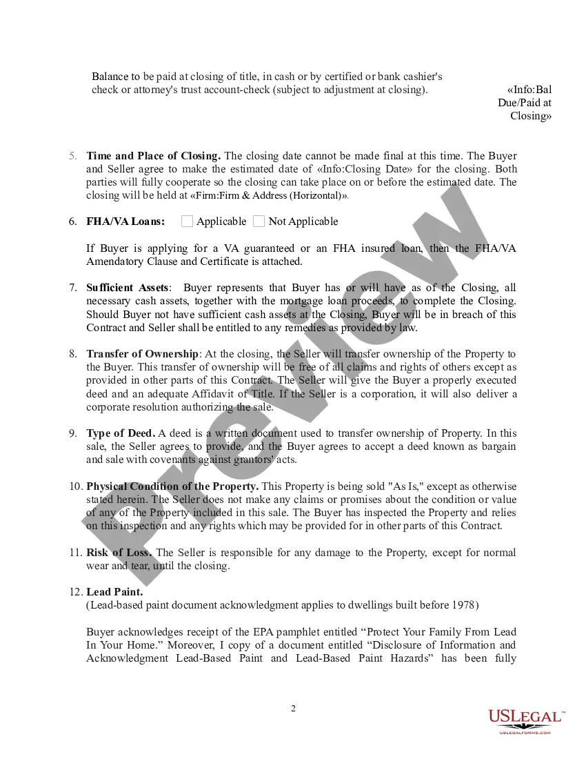 Get Contract for Sale of Real Estate Preview Contract for Sale of Real Estate